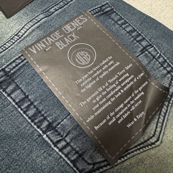 VGB Vintage Geans Black Men's Jeans Slim Fit New With Tags Size 32x32 - Picture 6 of 6